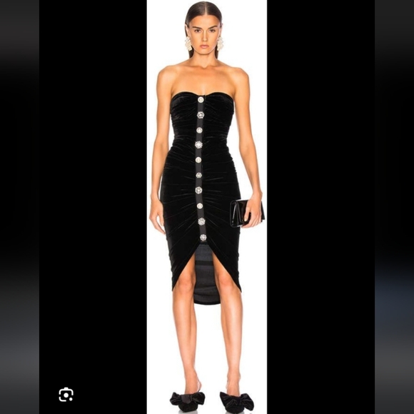 Veronica Beard Palo Velvet Jewel Strapless Mini Dress * Altered Length* - Picture 11 of 12